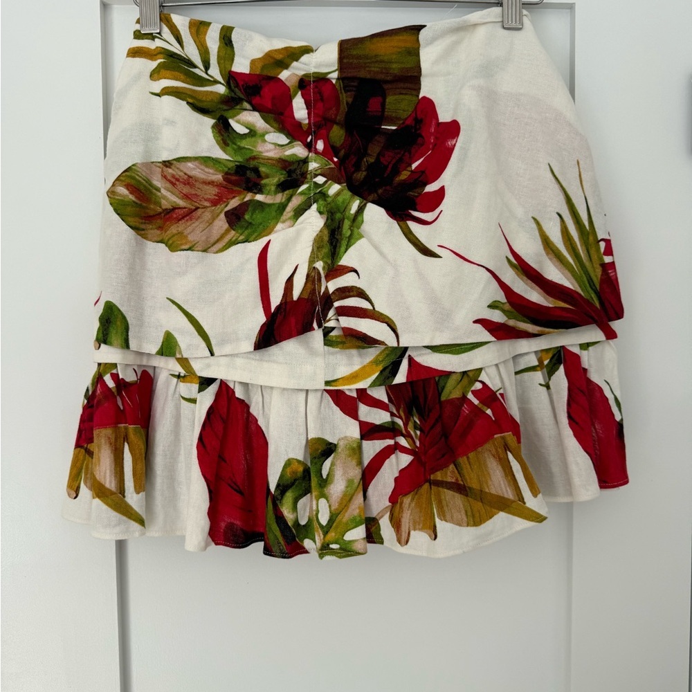 Maison D’Amelie Tropical Wrap Mini Skirt 🌴 Ring Detail Resort Vacation NWT - Picture 4 of 5